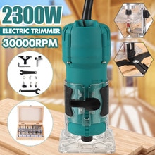 2300W 30000rpm Wood Electric Hand Trimmer Woodworking Engraving Slotting Trimming Hand Carving Machine Wood Router Joiners Set