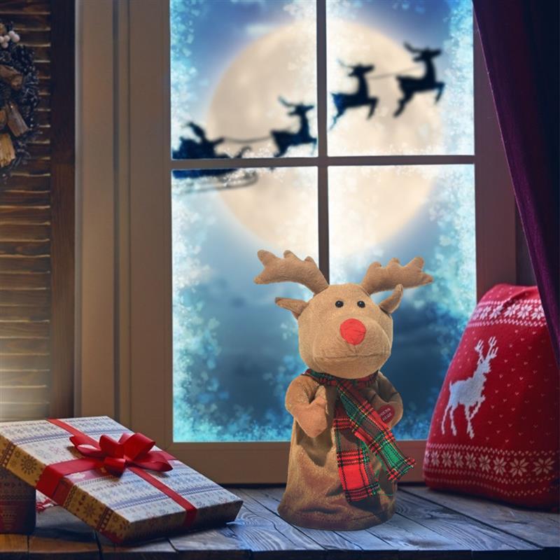 Elektrische Tanzen Elch Rentier Santa Claus Plüsch Puppe Mit Musik Haushalt Weihnachten Dekoration Weihnachten exquisit Elektrische