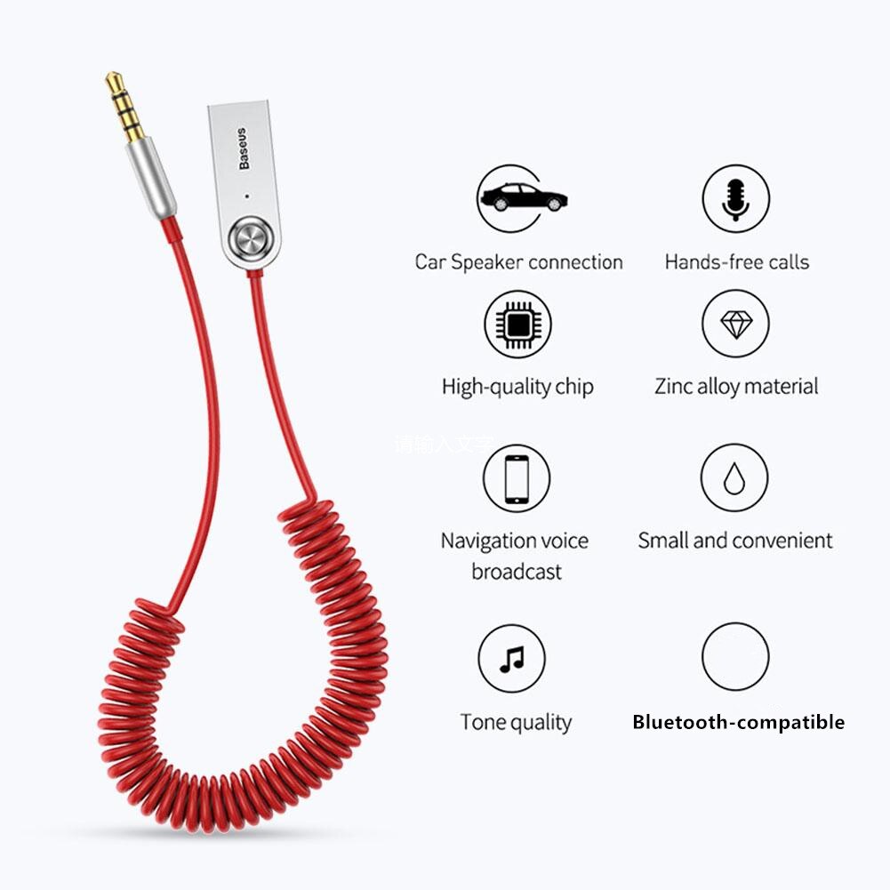 Baseus AUX Bluetooth-compatible Adapter Car 3.5mm Jack Dongle Cable Handfree Car Kit Audio Transmitter Auto Receiver