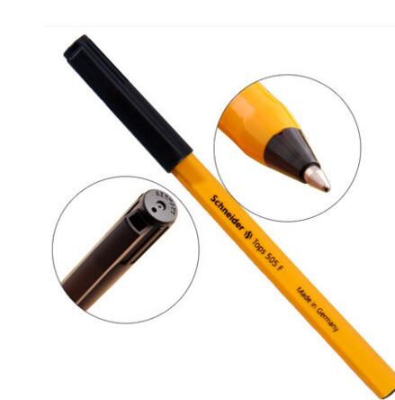 Germany Schneider TOPS 505F ball-point Pen Hexagonal Smooth Atom Pen Yellow Pole Classicsimple Generous Ink Stainless Steel Pen