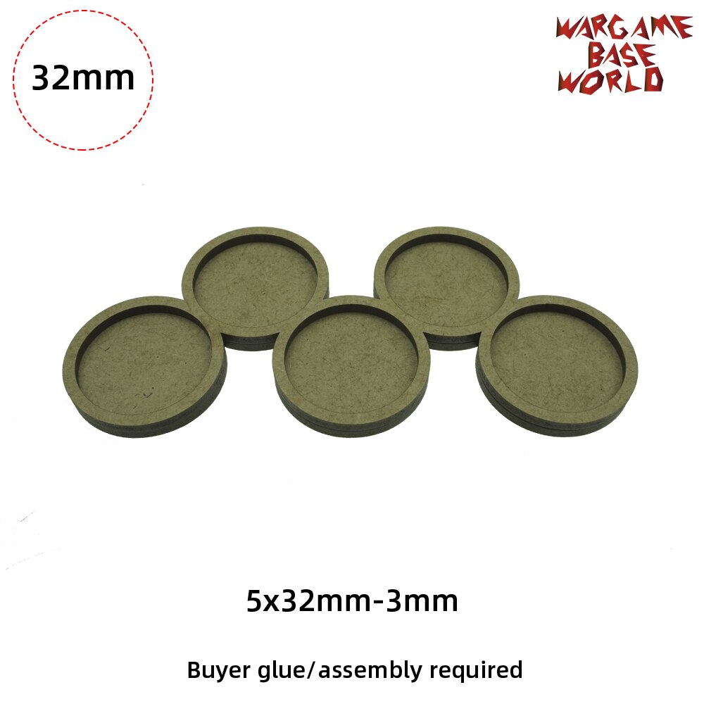 Wargame Base World - Round 32mm Movement Tray -: C-32mm-5bases-3