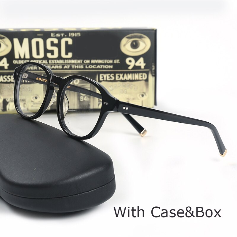 Johnny Depp Optische Brilmontuur Brillen Mannen Arthur Stijl Met Case & Box Computer Clear Lens Brillen Frame Mannelijke YQ002: YQ002 black BOX