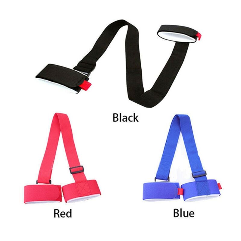 Adjustable Skiing Pole Shoulder Hand Carrier Lash Handle Straps Porter Hook Loop Protecting Black Nylon Ski Handle Strap Sets