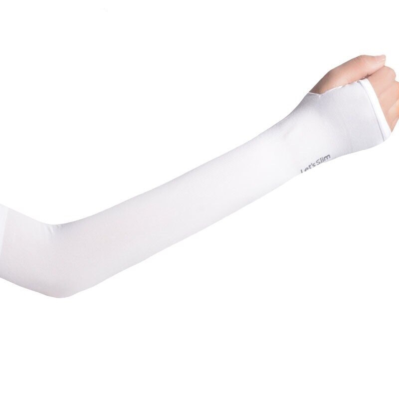 2 Stuks Arm Mouw Sport Running Fietsen Uv Bescherming Armwarmers Elleboog Pad Fitness Arm Bescherming Sport Fietsen Arm Warmers: White