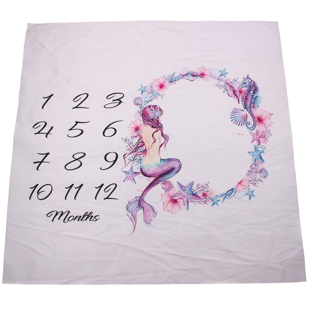 Couverture de photographie pour bébés, accessoire d'arrière-plan, tissu de croissance mensuelle 0-12M, nouveauté: I