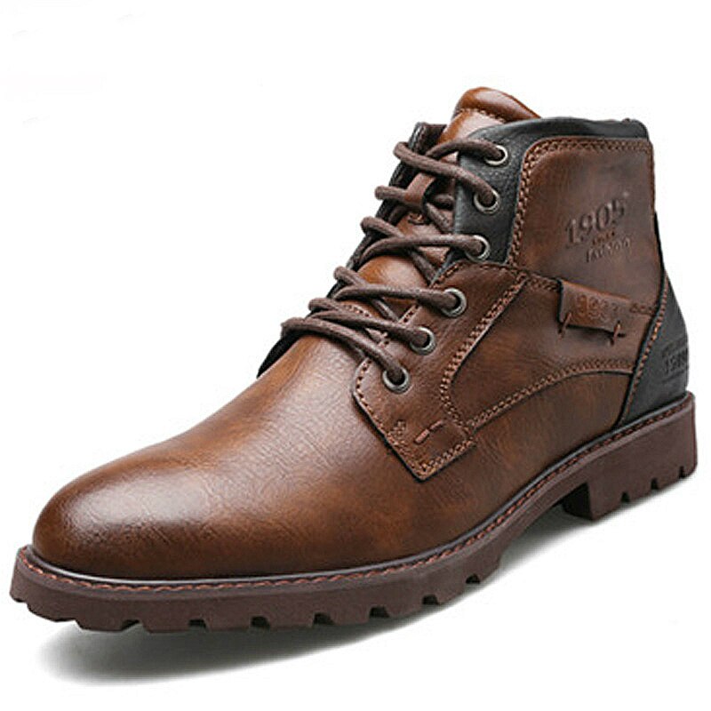 Klassische männer Stiefel Italien Handgemachte Männer Knöchel Stiefel Ich bin Freien Wasserdichte Männliche Grundlegende Arbeit Schuhe Herbst Spitze-hoch mann Mokassins: Braun / 7