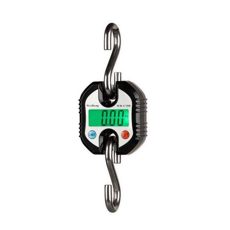 WeiHeng Crane Scale 150KG 500KG Digital Stainless Steel Hook Hanging Scales 200kg 300kg LCD Loop Fish Heavy Duty Weight Balance: 150kg Black