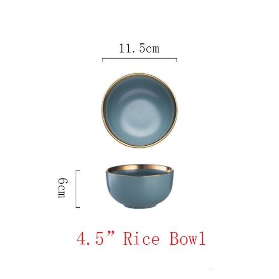 Pink/blå keramik guld indlæg tallerken sæt bøf mad tallerken nordisk stil komplet bordservice skål fad porcelæn spisestel sæt: K