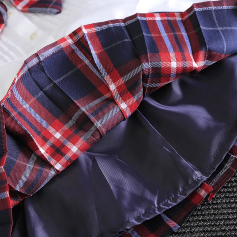 Conjunto de 2 unidades de ropa para niña pequeña, trajes escolares, faldas plisadas, camisas blancas para niña, faldas a cuadros, uniforme escolar de princesa