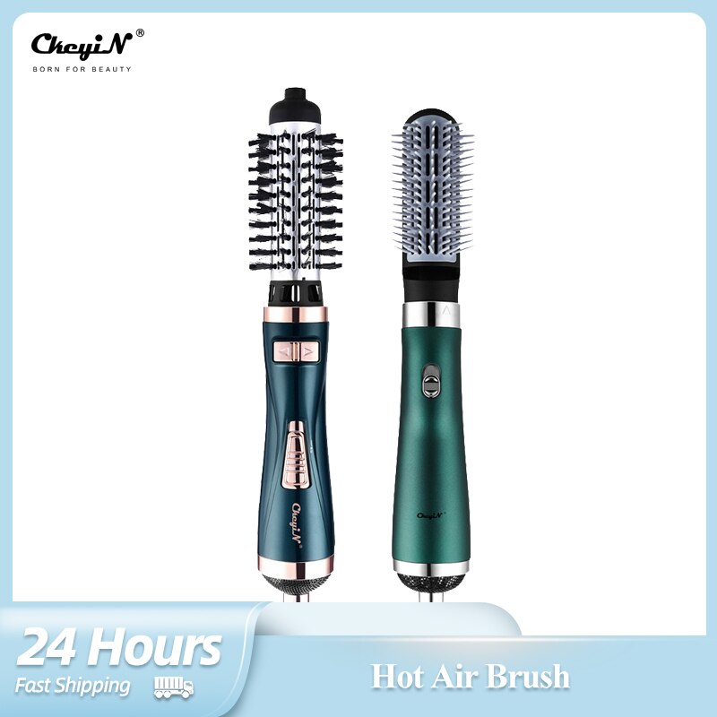Electric Volumizer Hair Curler Air Hair Dryer Salon Straightener Rotating One Step Heat Air Comb Styling Brush
