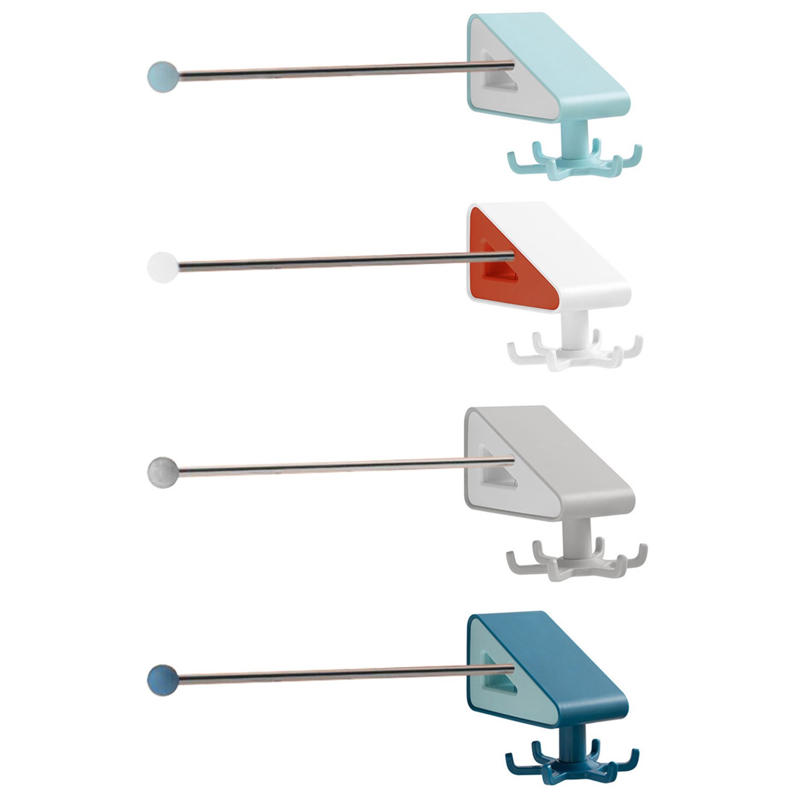 Kitchen Paper Towel Holder Wall Mount Roll Paper Towel Hanger Rack With Hooks Bathroom Organizer Shelf Toilet Paper Holders