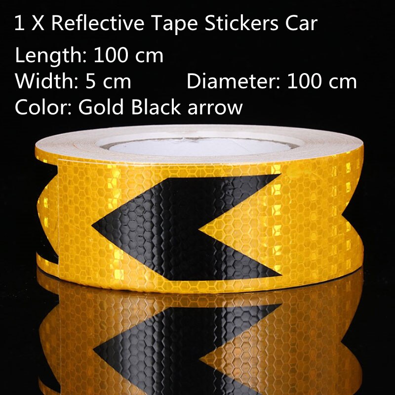 1Pcs/4Pcs Reflective Safety Warning Strip Tape Car Door Bumper Reflector Stickers Decal: K