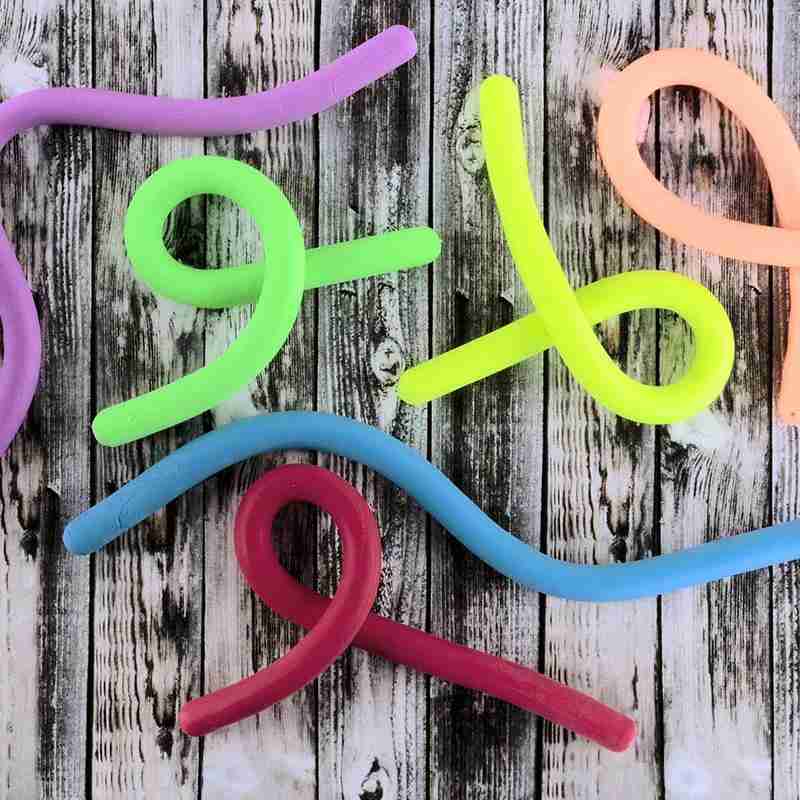 6 Stks/set Zachte Anti Stress Touw Speelgoed Noodle Stretch Artefact Diy Druk Slings Hand-Gebreide Speelgoed Vent Touw Relief speelgoed
