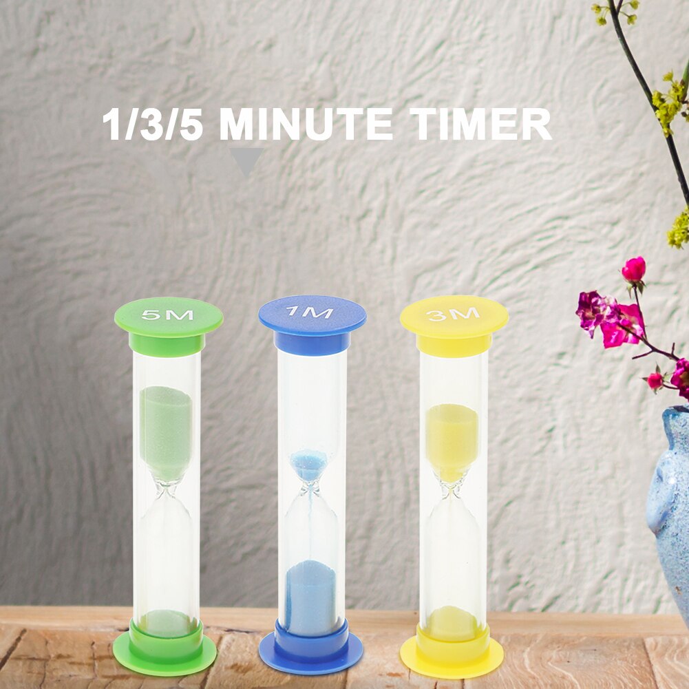 3pz Multi-funzione mini Temporizzatore della Sabbia Della Clessidra 1/3/5 Minuti Orologi Sandglasses Orologio della Sabbia Temporizzatore della Sabbia Complementi Arredo Casa regalo