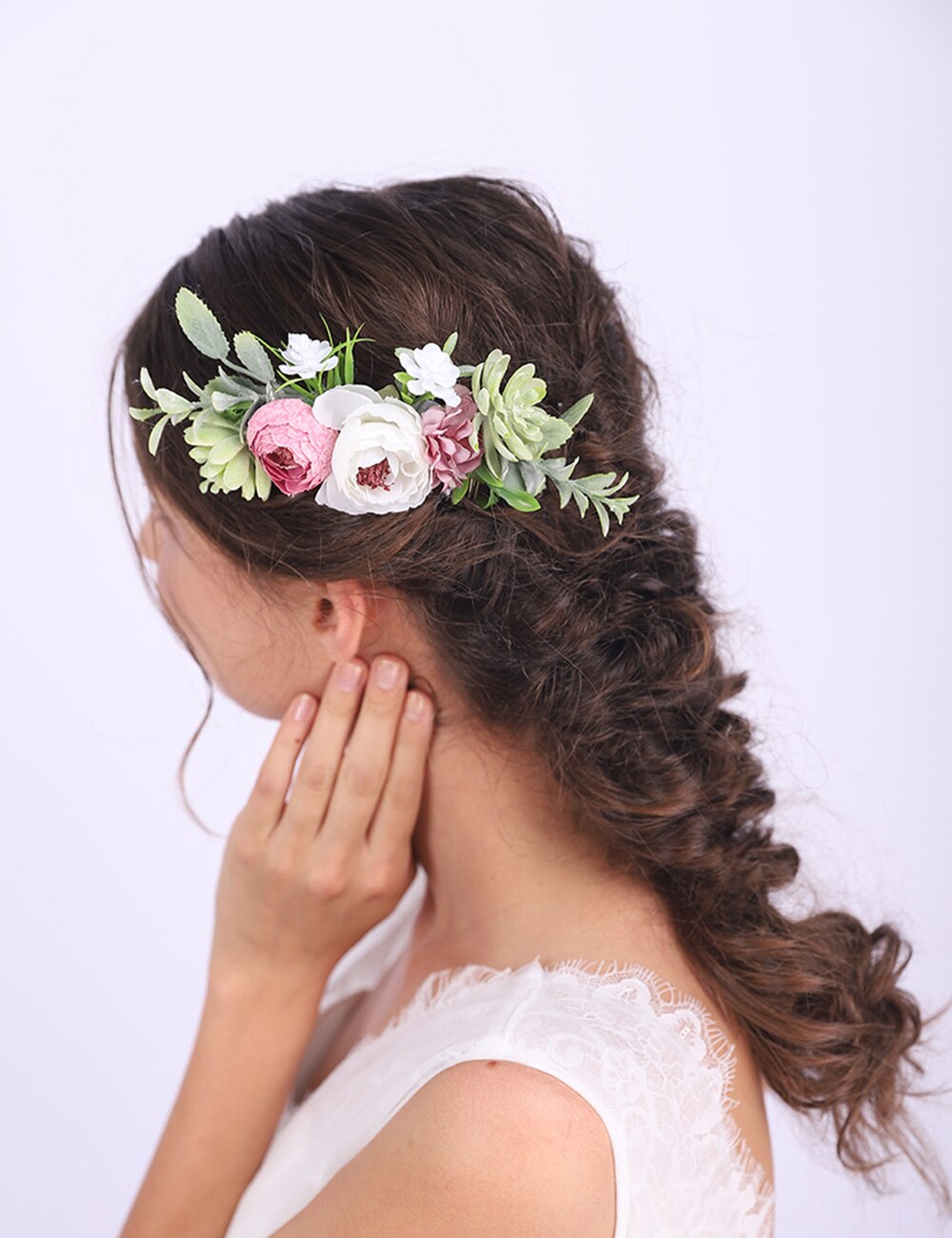 Corona de flores de hada exótica, peineta de Princesa Estilo, tocado Retro de Accesorios nupciales para el cabello de boda para mujer