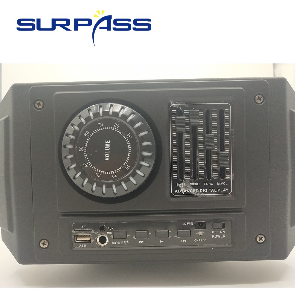 Portable Karaoke System Bluetooth Speaker Center Audio Sound Amplifier Battery LED light Support TF Card