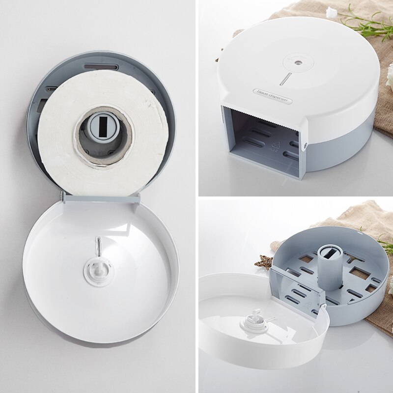 Toilet Paper Holder Stainless Steel Roll Paper Towel Dispenser Wall Mount Waterproof Tissue Box Cover Large Roll Holder