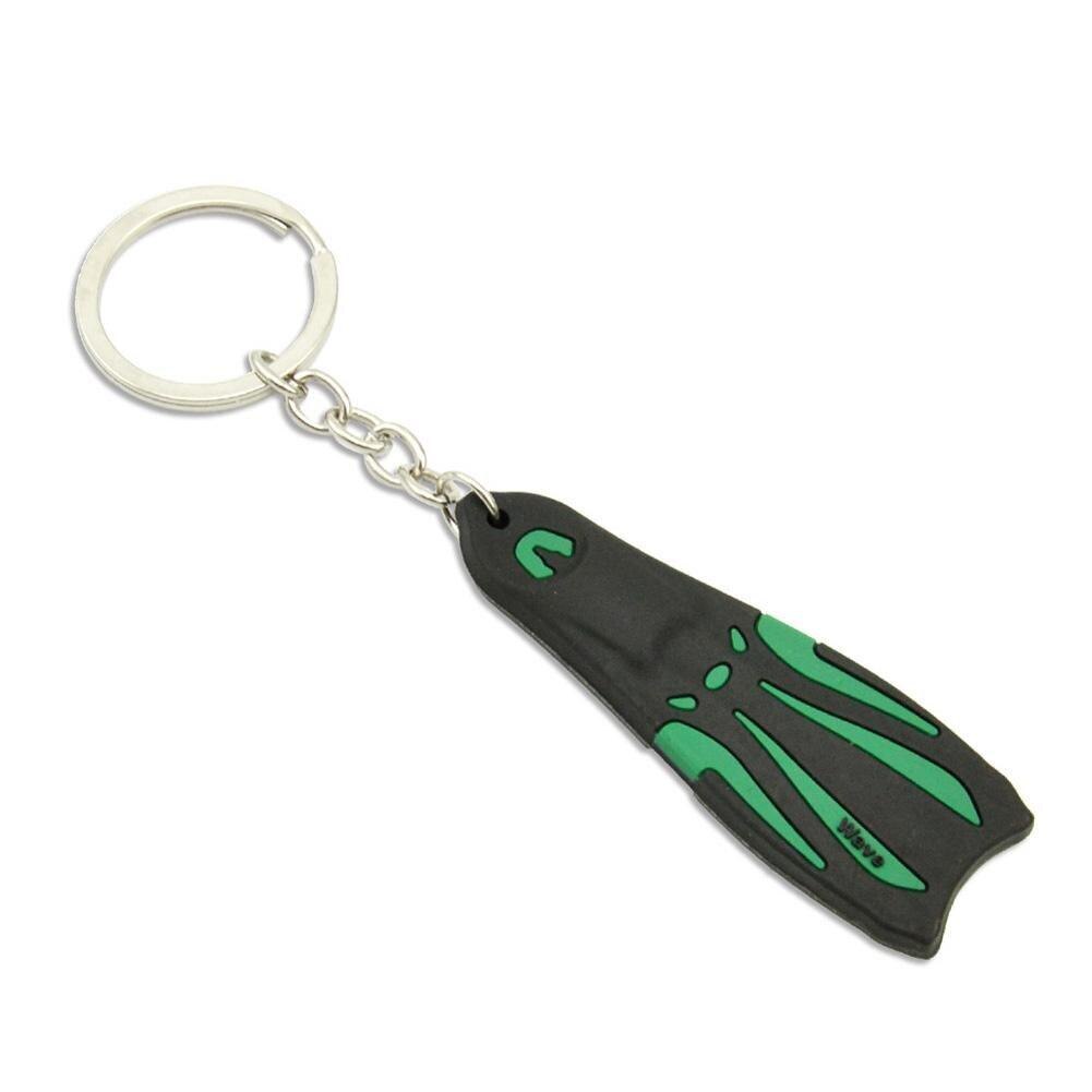 Llavero con aletas de buceo, soporte de acero de silicona para barco, Kayak, surf, navegación, accesorios de buceo: green