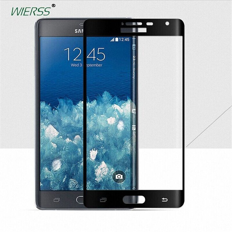 3D 9H Full Coverage Tempered Glass Screen Protector For Samsung Galaxy Note Edge/N915 N9150 N915FY N915A 5.6&quot; Glass CASE Film: black color