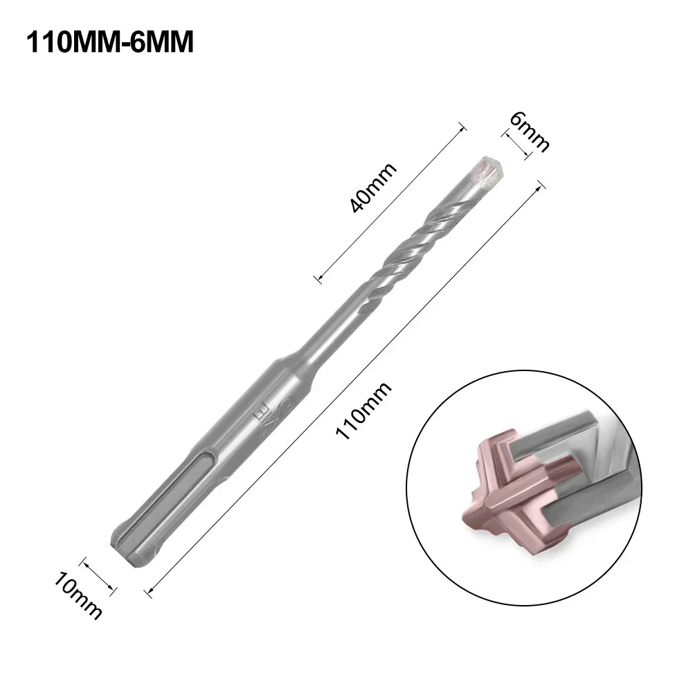 5mm 6mm 7mm 8mm 10mm 12mm SDS Plus scie cloche perçage 110mm 160mm forets à percussion électrique pour mur béton brique maçonnerie Bit: Or