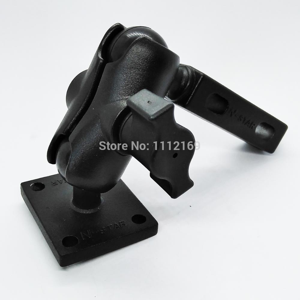 Motorcycle Handlebar Aluminum Alloy Bracket GPS Mount with Standard AMPs Hole Pattern and 6 CM Socket Arm for GPS Navigator