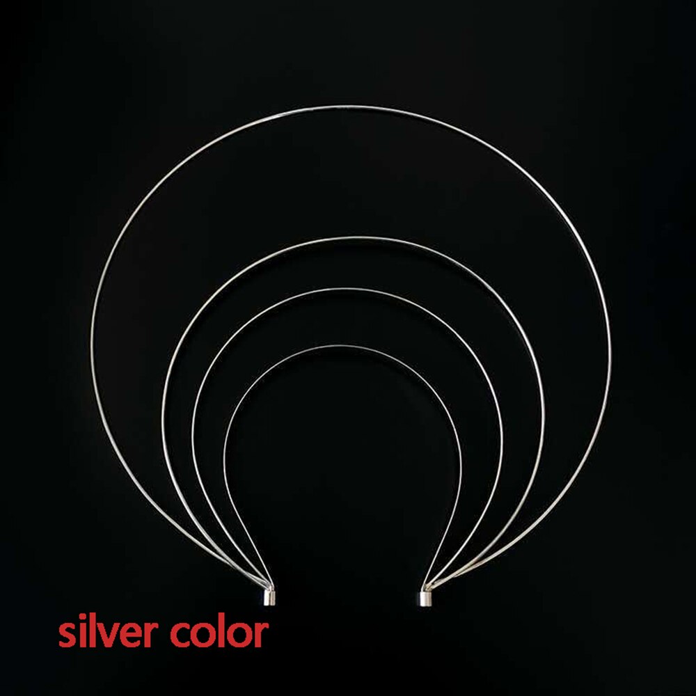 AINAMEISI 4 colors Unique Big Hairbands Hair Accessories Simple 4 Layer Metal Crown Bridal Tiaras Party Hair Jewelry: Silver plated