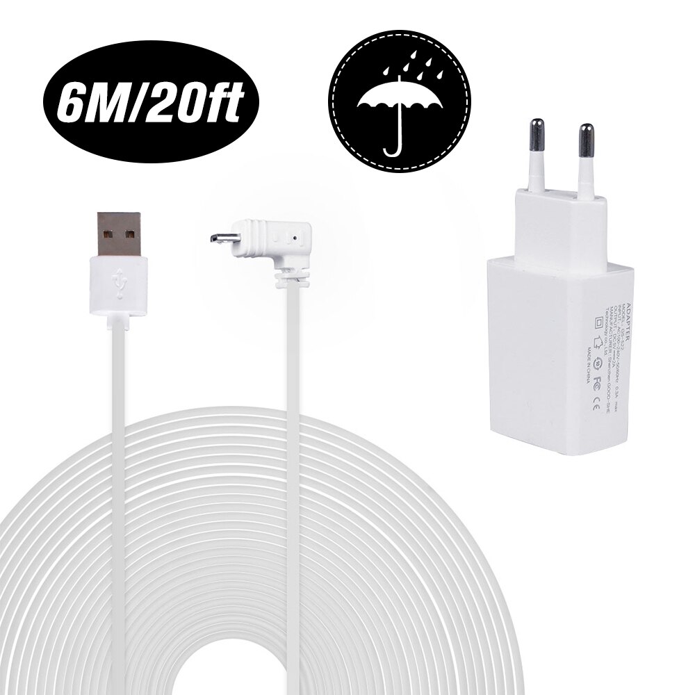 Weatherproof Power Cable Compatible with Blink XT Home Camera &for Blink Indoor Home Camera 6M/20ft Length Cable,White