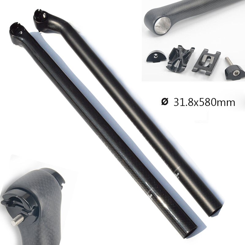 31.8 X 580mm Carbon Fiber Offset Setback Bicycle Seat Post For Brompton Folding Bike 260g Seatpost Load 115kg