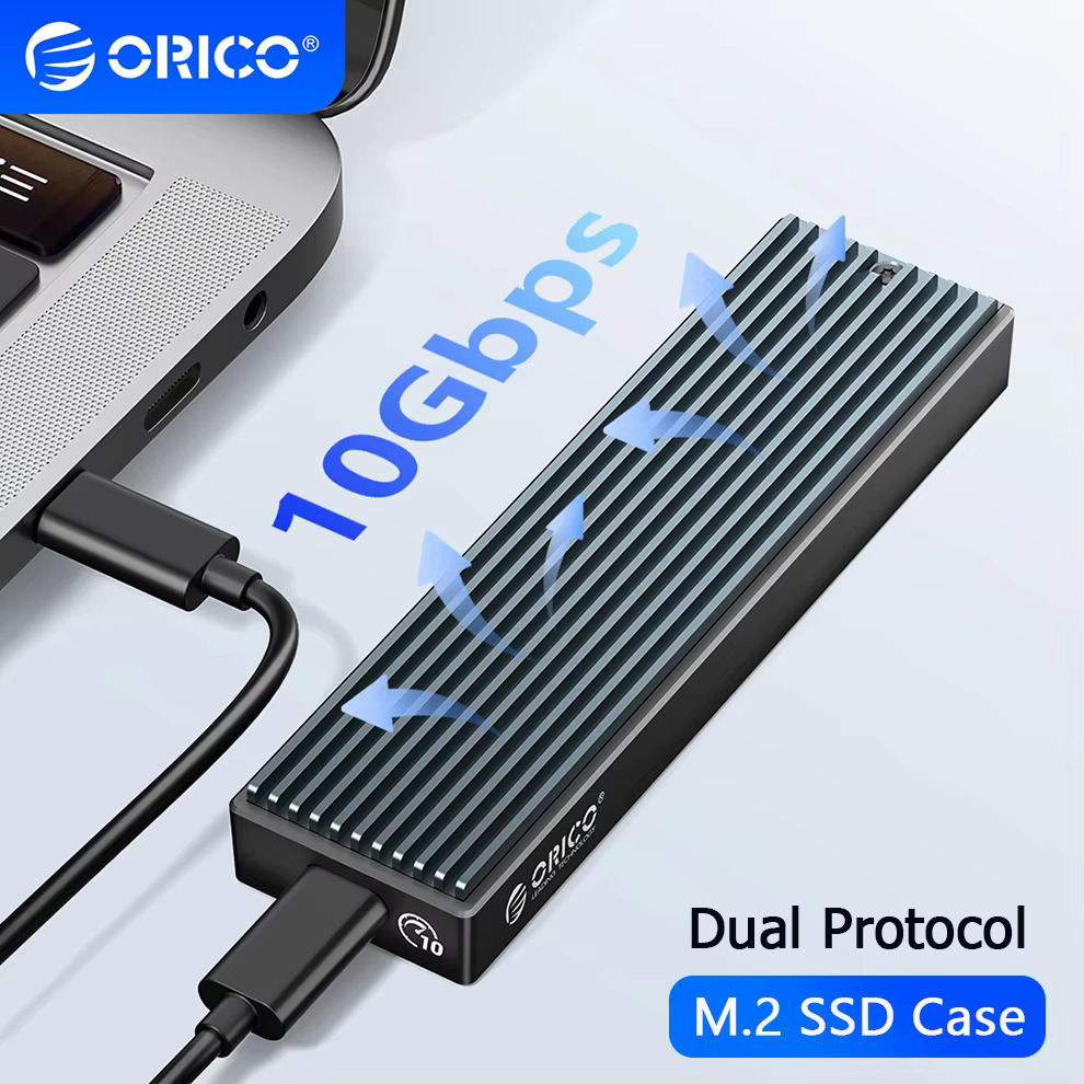 ORICO M.2 NVMe Enclosure USB 3.2 10Gbps SSD Storage Box Dual Protocol NVMe Solid State Drive External Case M2 HD Hard Disk