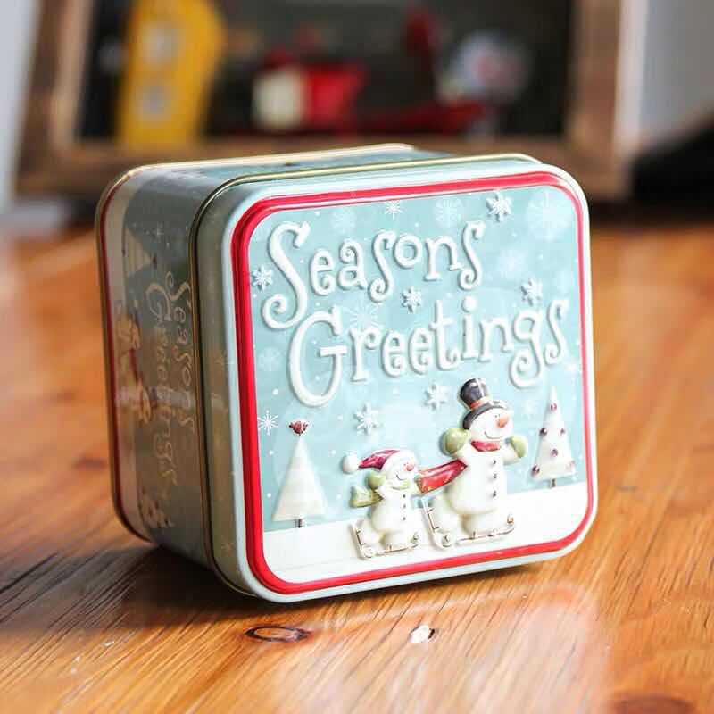 Christmas Tin Box Package Wedding Party Candy Baking Cookies Biscuit Case Container Christmas Decoration for Home