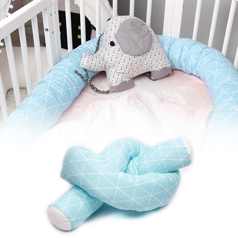 2M Lengte Pasgeboren Baby Bed Bumper Zachte Puur Katoen Doek Veilig Lange Kussen Wieg Bumper Hek Kids Bed babybedje Protector