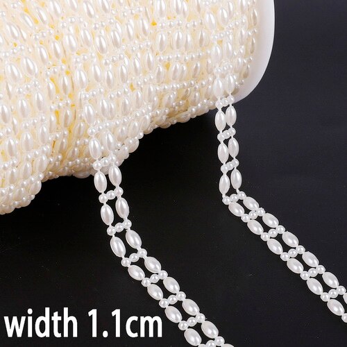 2m krystal rhinestone abs efterligning perle perler kæde trim til diy håndlavet tøj dekoration smykker håndværk tilbehør: Stil 06
