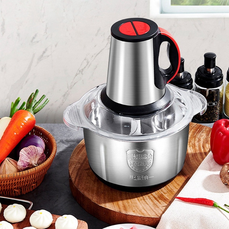 Tod-Food Processor 4L Rvs Elektrische Vleesmolen Blender Mixer Machine Voor Fruit Vlees Knoflook Noten, eu Plug