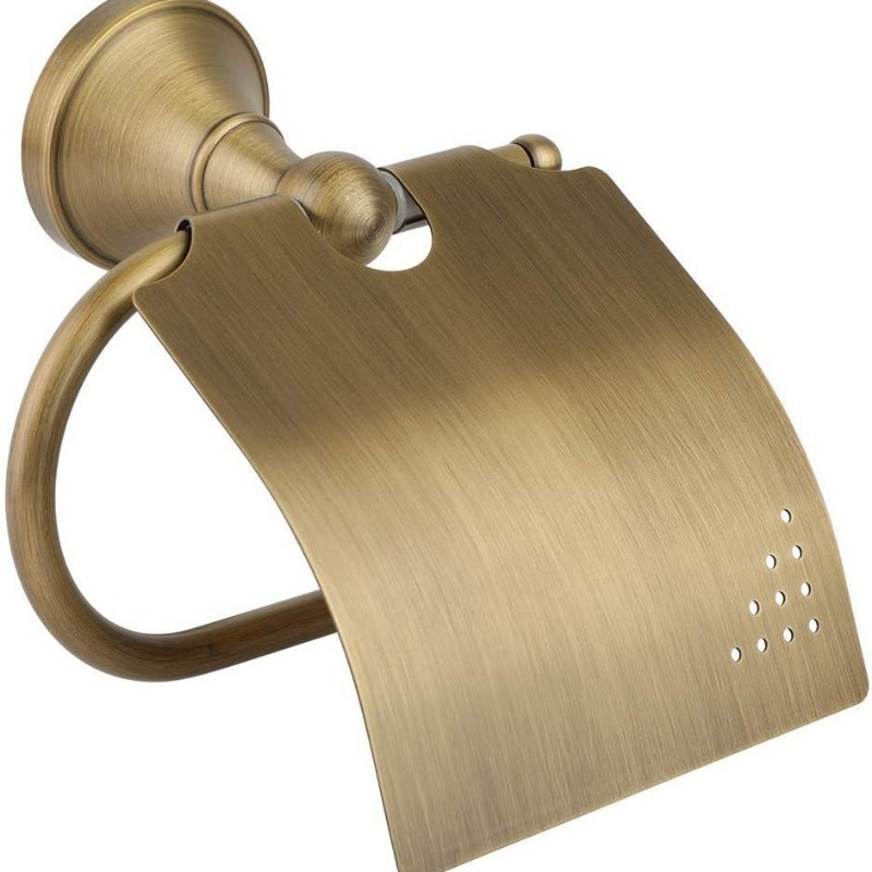Retro väggmonterad toalettpappershållare badrumstillbehör mässingsrulle näsdukslåda badrumspappershållare: Default Title