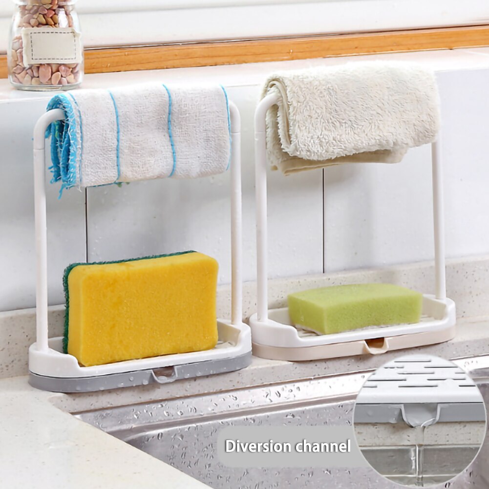 Kitchen Sink Countertops Clean Rag Rack Plastic Drain Wipes Sponge Racks Scouring Pad Storage Rack Cosmetics Storage Rack
