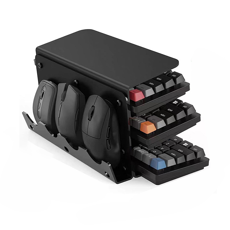 Tastatur-Maus-Schreibtisch-Organizer, Acryl, 3-stufig, Ständer, Rahmen, Regal, leichtes Tastatur-Aufbewahrungswerkzeug für sterben Ausstellung Ich bin Arbeitszimmer