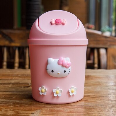 Bureau dessin animé poubelle mignon fille coeur chambre maison petit avec couvercle mini voiture bac de rangement: 3