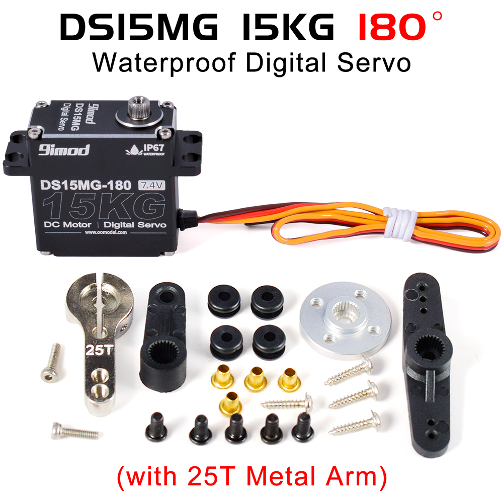 9imod 35kg 25kg 20kg 15kg Servo Arduino impermeable Full AL RC Servos de dirección Metal Gear Servo Digital RC 1/8 1/ 10 camión Clawer: Verde