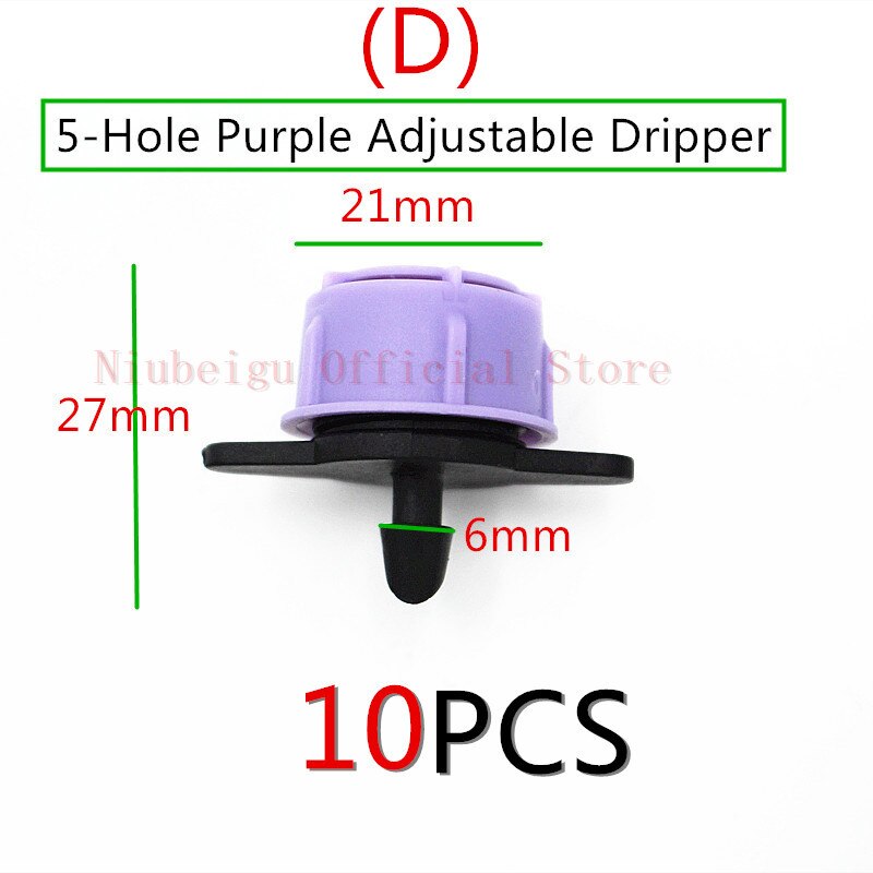 10PCS Plastic Adjustable Drippers Garden Watering Emitters 8-Holes Drip Irrigation Microspayer Fittings