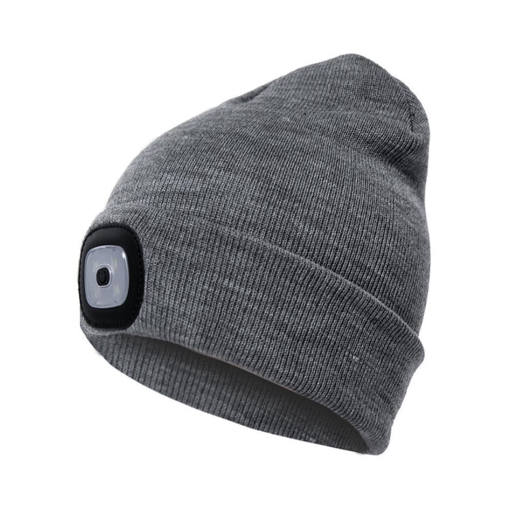 6 LED Light Hat USB Rechargeable Hands Free Flashlight Cap LED Beanies Knit Hat Keep Warm In Winter For Climbing Fishing Outdoor