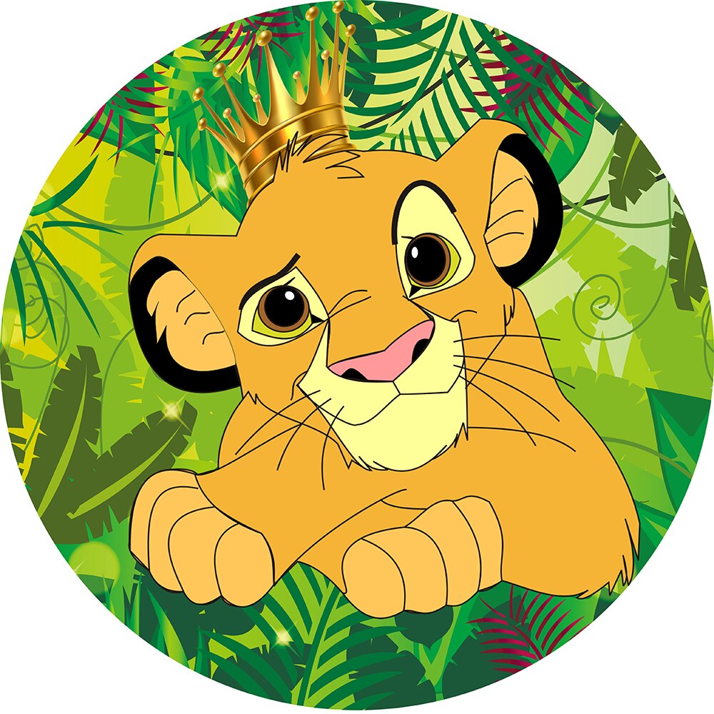 Rond cercle fond anniversaire bébé douche table fête décor jungle roi lion élastique tissu 3 cylindres plinthes couverture YY-309