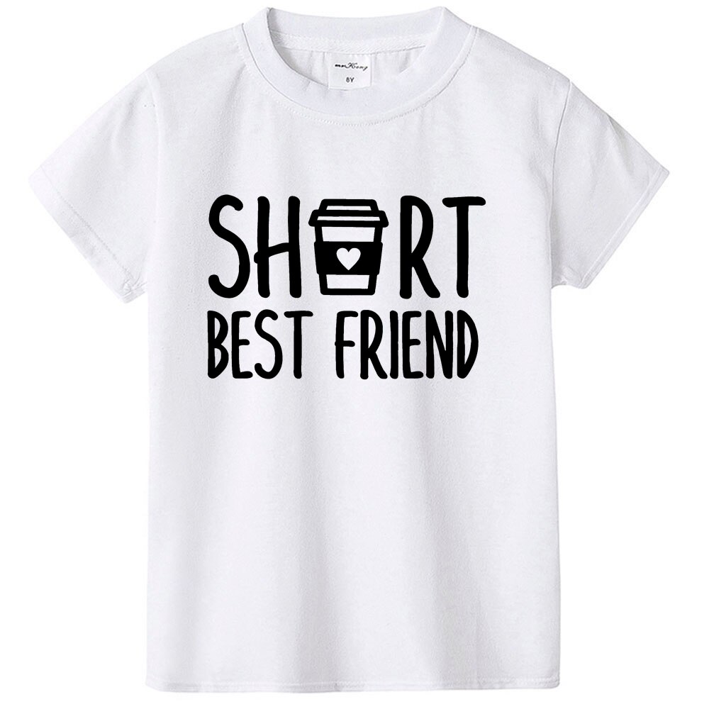 Korte Beste Vriend Tall Beste Vriend Jongens En Meisjes Unisex Beste Vriend Tshirt Korte Mouw Tops Tee Shirts Baby grappige Dragen: H007-KSTWH- / 12T