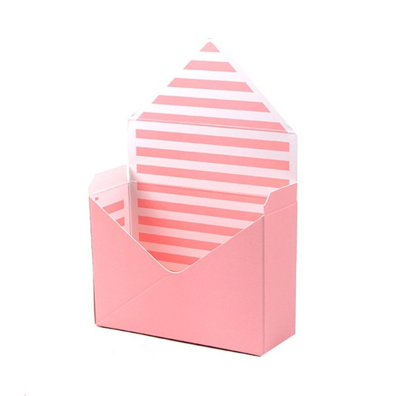Creatieve Envelop Vouw Bloem Opbergdoos Wedding Engagement Party Decor Stip Strepen Gedrukt Karton Verpakking 8