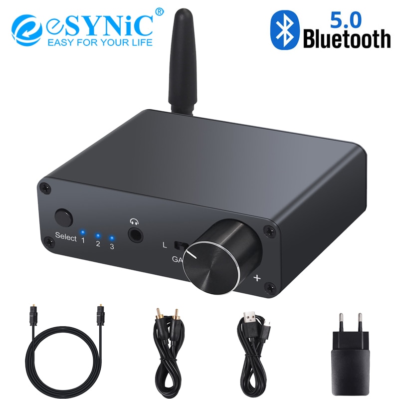 Esynic 192 Khz Bluetooth Dac Converter Met Hoofdtelefoon Versterker Digitaal Naar Analoog Converter 3.5 Mm Audio Adapter Voor APT-X Aac sbc