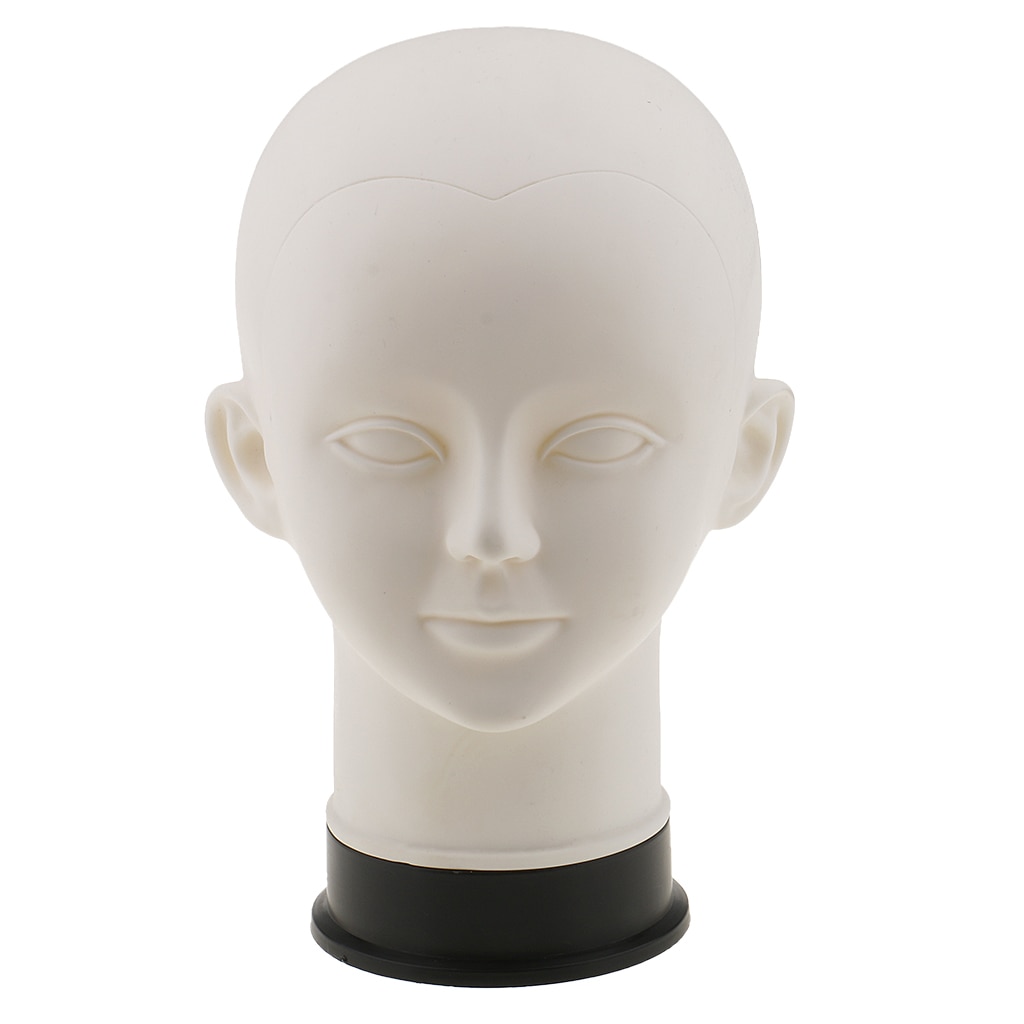 White Cosmetology Mannequin Head Model Kids Child Wig Glasses Scarf Hat Headset Display Stand