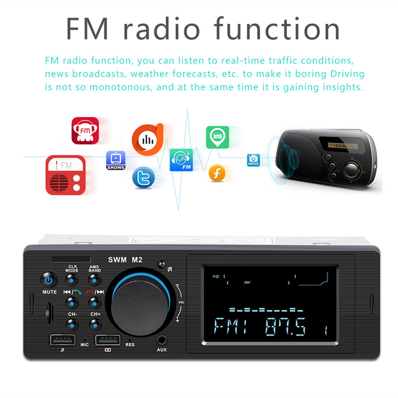 FM AUX Mp3 Car Radio Stereo Receiver 1 Din Auto Controlled Cars Bluetooth Audio Modulator Central Multimedia Android Dvd Player