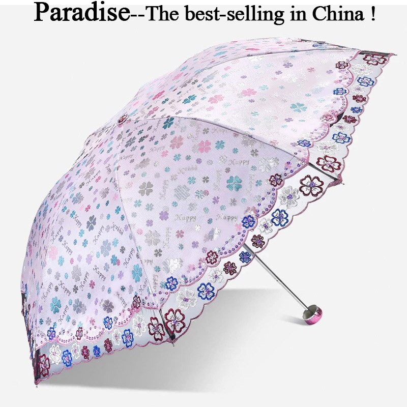 Parapluie pliable en dentelle pour femme, motif magnifique fille, Portable, léger, à la , pour enfants