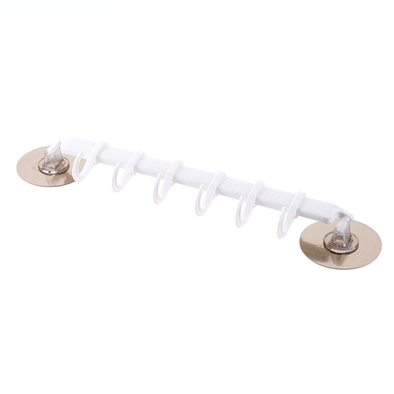 6 Zelfs Rij Haken Met Sterke Lijm Te Hangen Op De Keuken Muur, Badkamer Zonder Nagels Naadloze Kapstok Haken: WHITE