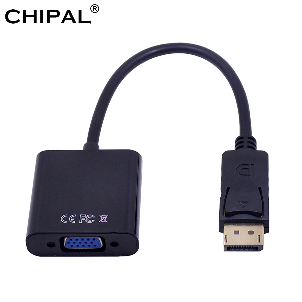 Chipal Male Displayport Display Port Dp Naar Vga Female Adapter Kabel Converter Voor Macbook Hdtv Monitor Projector