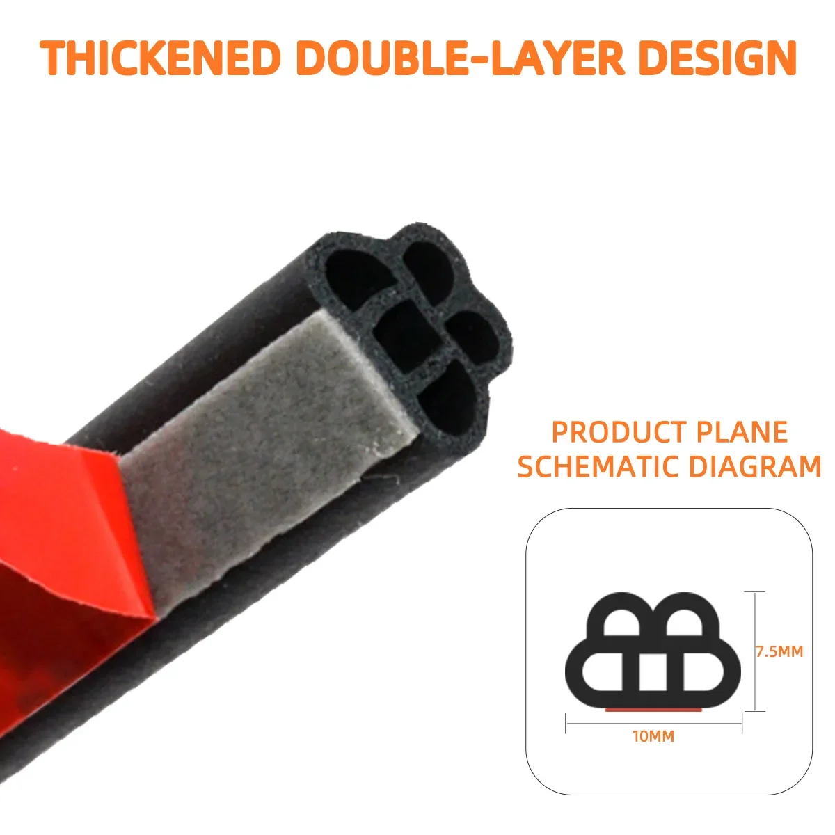Soundproof Waterproof Double Weatherstrip Rubber Sealing Layer Insulation Auto Door Sealant Protector protection Sealing